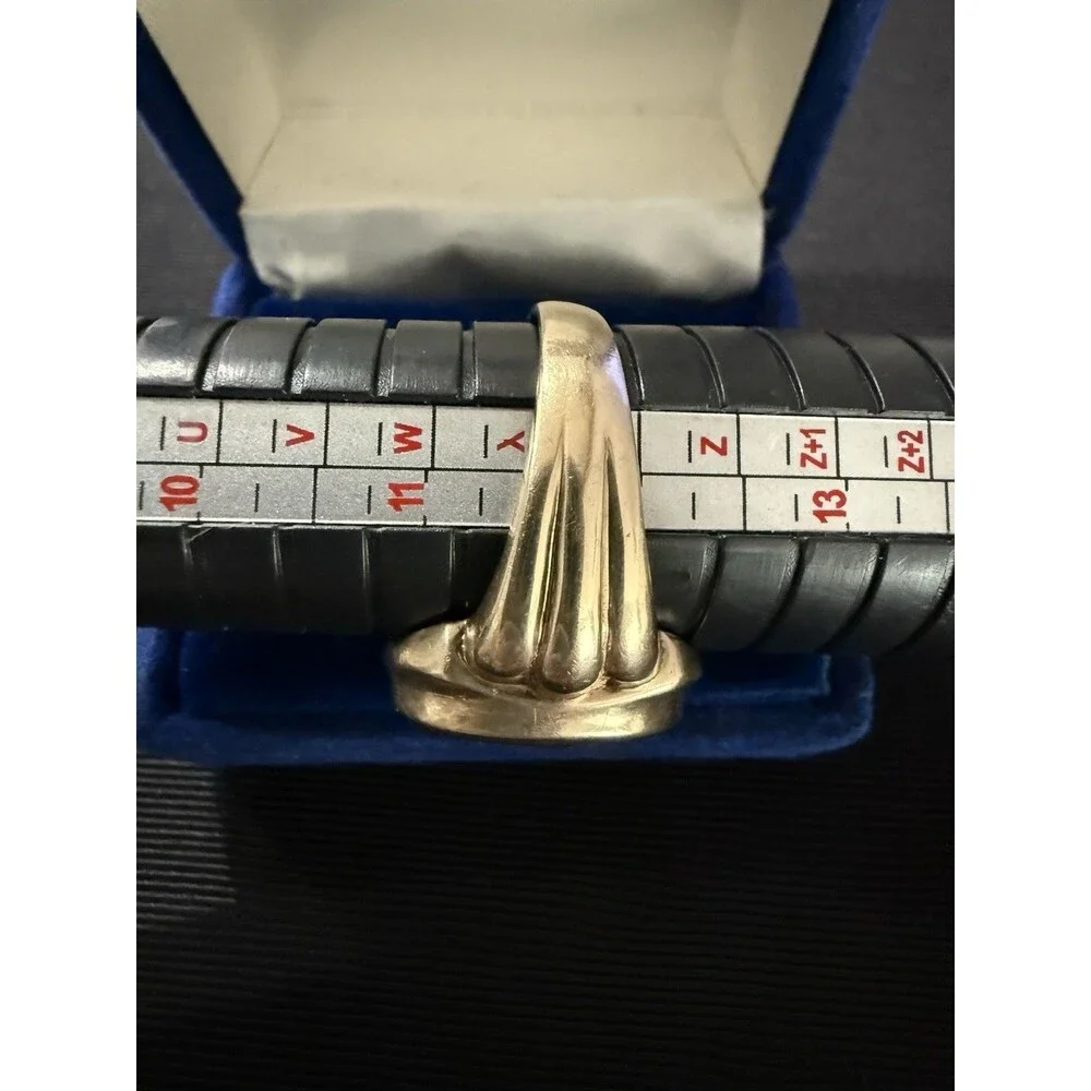 VTG 10K Yellow Gold Ostby & Barton Intaglio Signet Hematite Ring 10.61g Sz 12